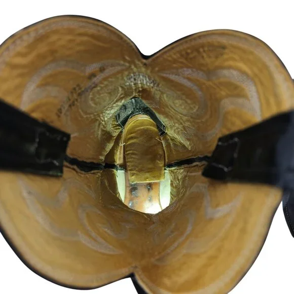 Vintage Nocona Exotic Elephant Print Men 9.5D Black Leather Cowboy Western Boots - Picture 11 of 15